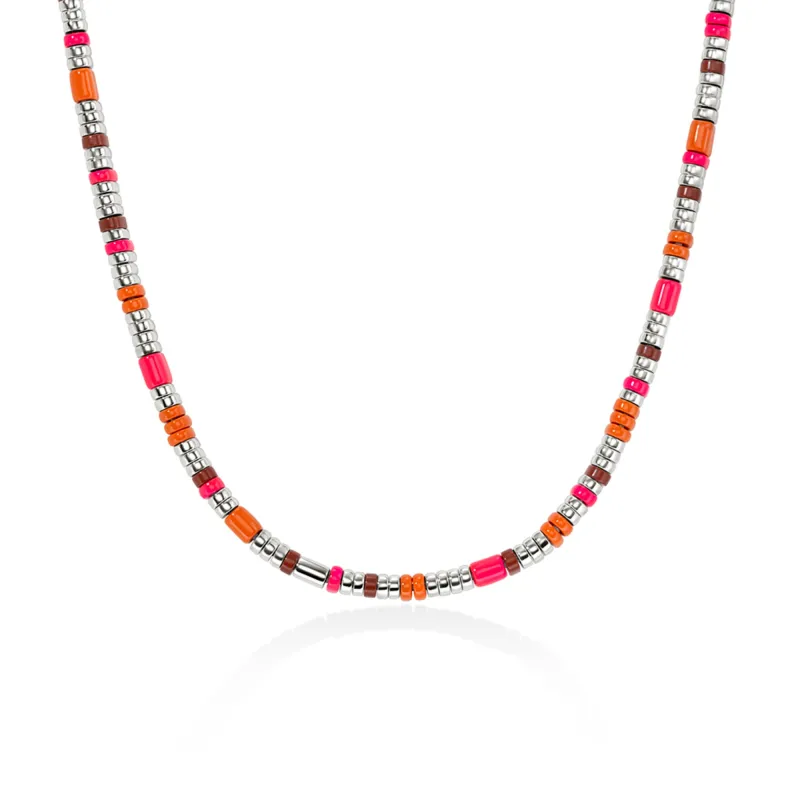 Colorblock Choker, Silver, Slim|NBS986611PKORRJ made by John Hardy