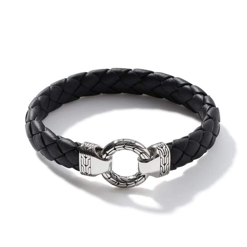 Leather Keyring Bracelet, Sterling Silver|BM9996561BL sold by John Hardy
