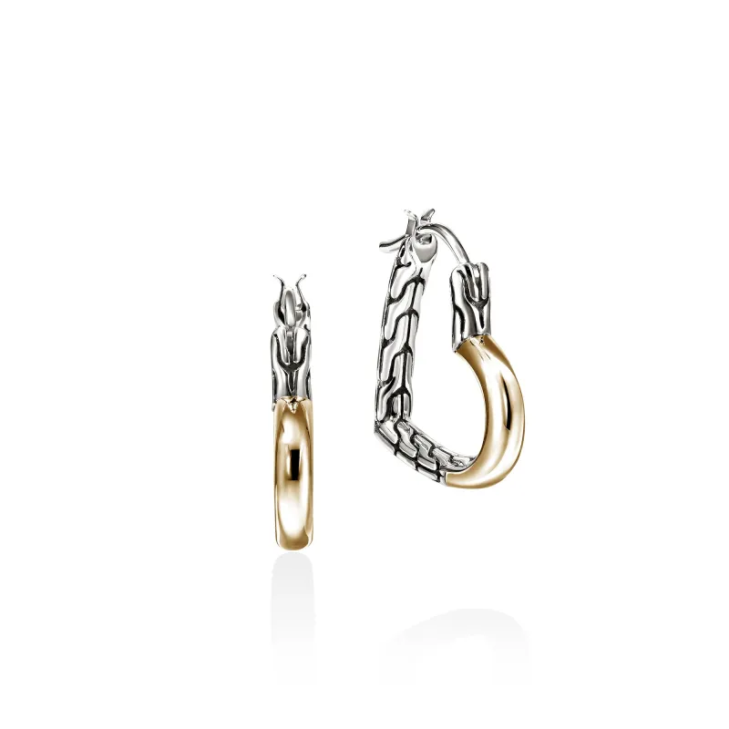 JH Essential Heart Hoop Earrings, Gold, Sterling Silver, 21MM|EZZ98968 sold by John Hardy