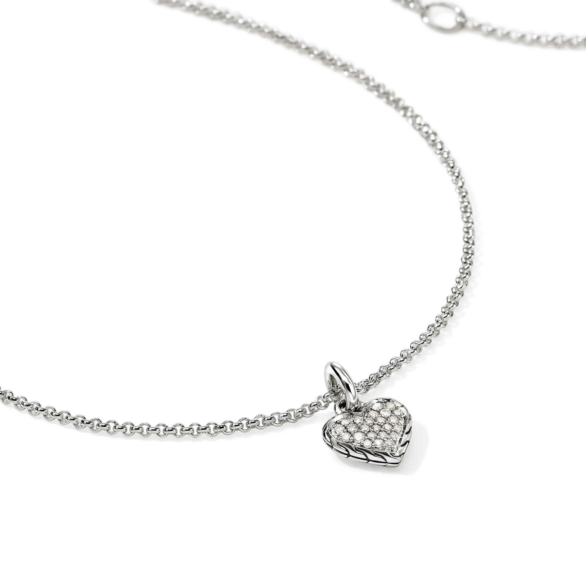 JH Essential Heart Pendant Necklace, Sterling Silver, Diamonds, 1.5MM|NBP989732DI sold by John Hardy product image thumbnail 2