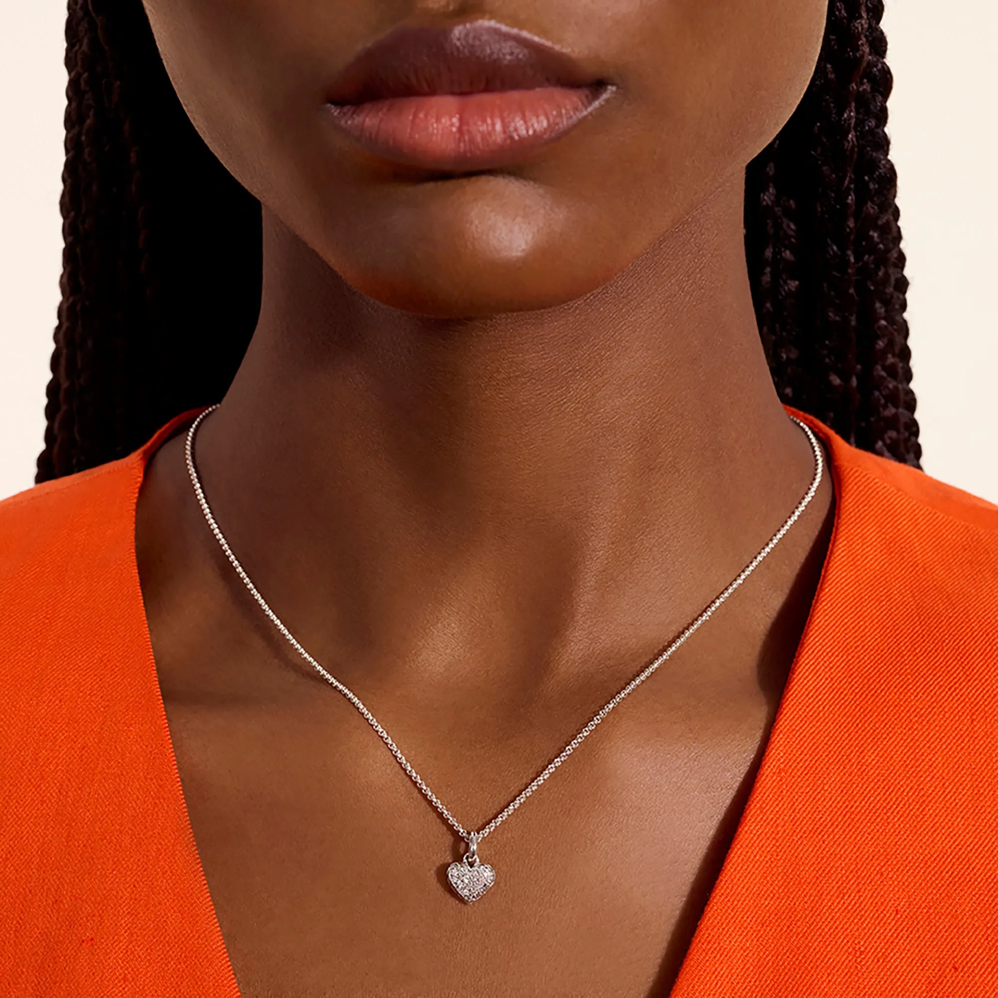 JH Essential Heart Pendant Necklace, Sterling Silver, Diamonds, 1.5MM|NBP989732DI sold by John Hardy product image thumbnail 4