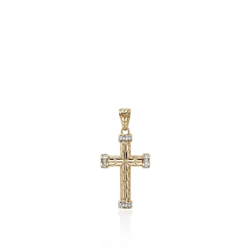 Cross Pendant, Gold, Diamonds|HMGGX906162DI made by John Hardy