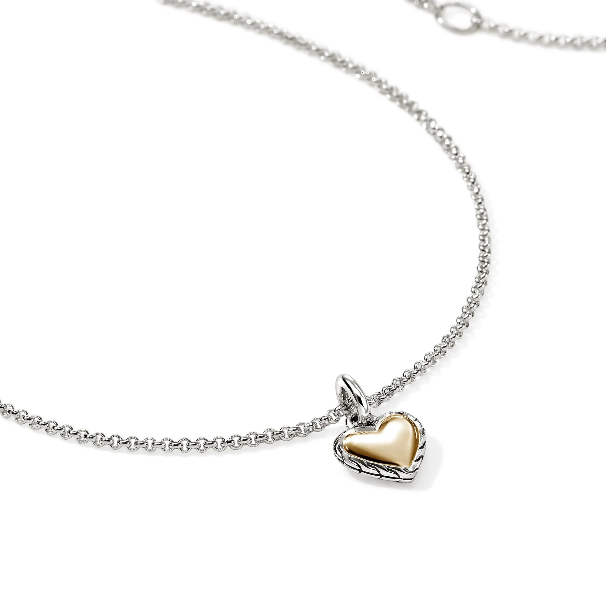JH Essential Heart Pendant Necklace, Sterling Silver, Gold, 1.5MM|NZZ98974 sold by John Hardy product image thumbnail 2