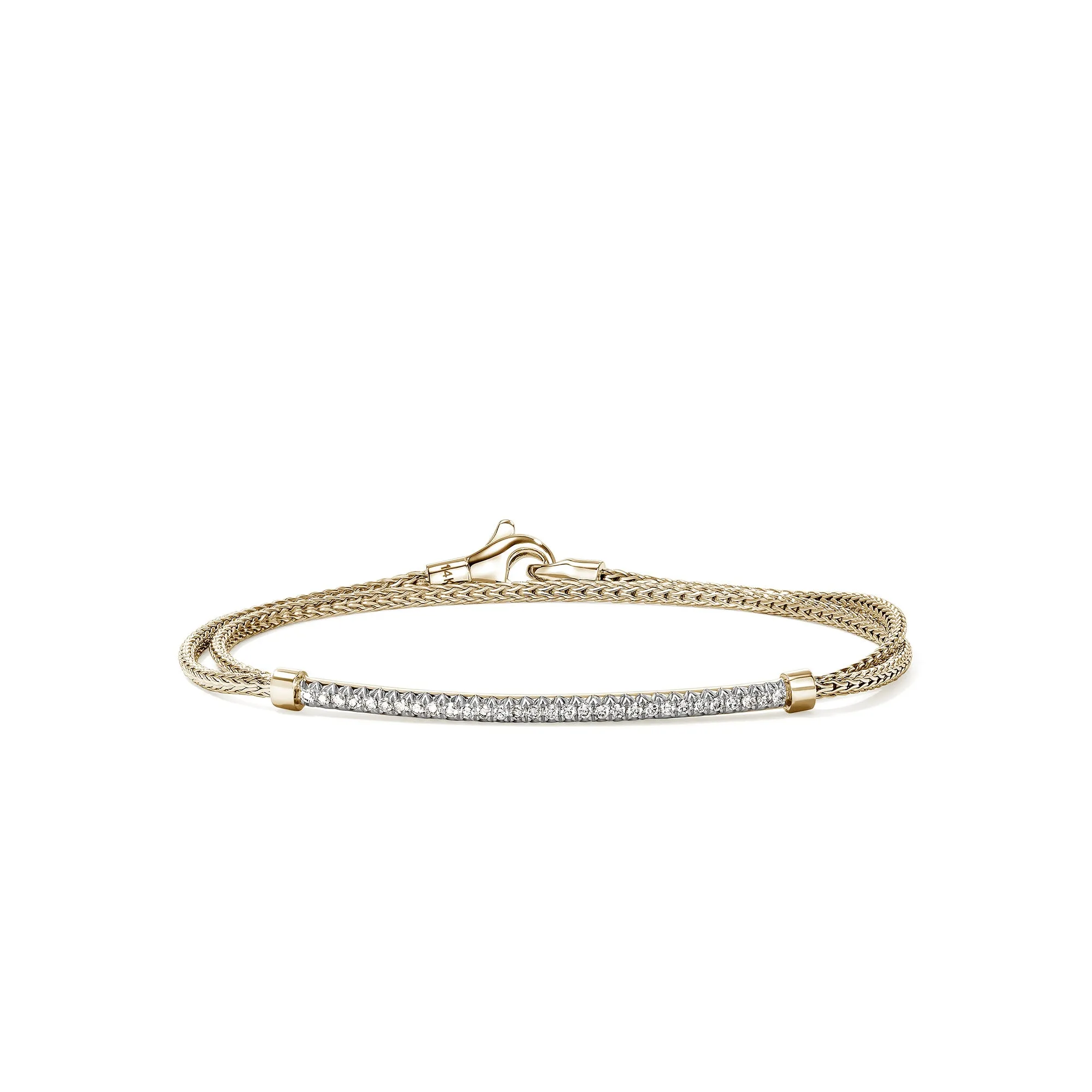 JH Essential Pavé Wrap Bracelet, Gold, Diamonds, 1.8MM|BUGGX987852DI sold by John Hardy