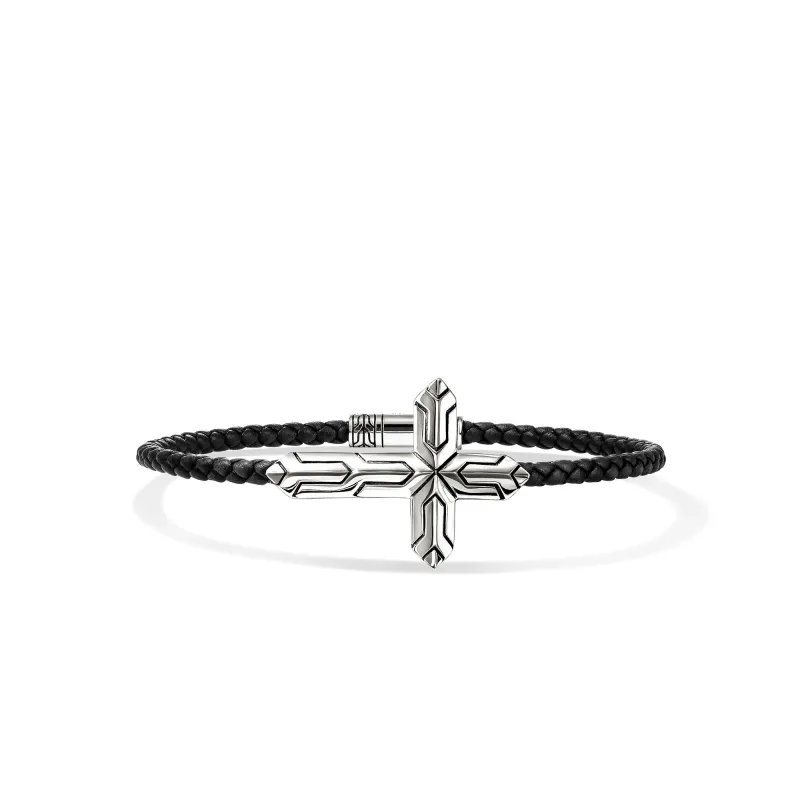 Icon 50 Bracelet, Sterling Silver, Leather, 3MM|BU97219BL sold by John Hardy