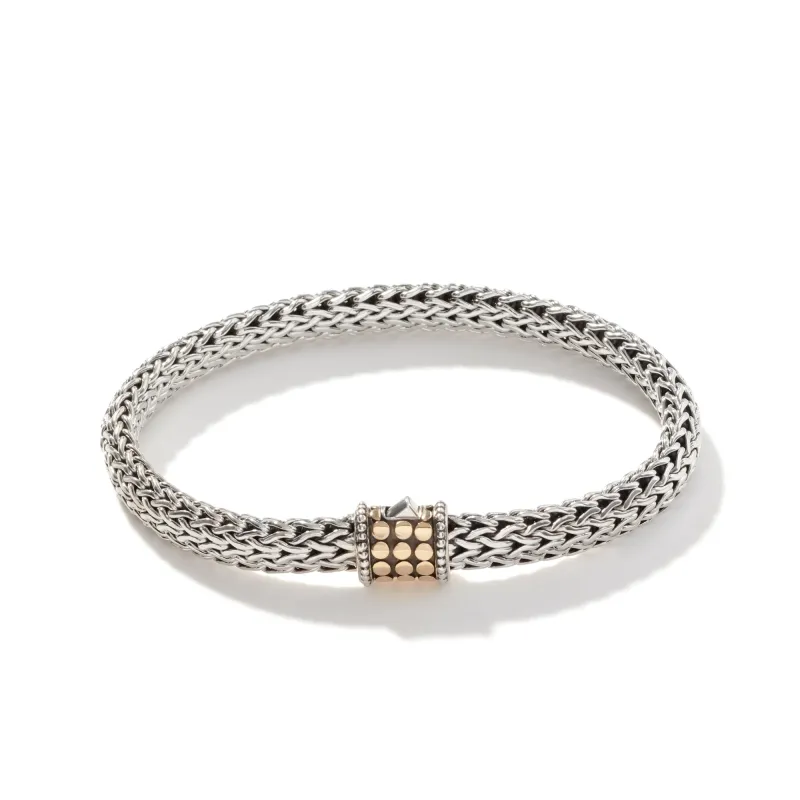 Icon Dot Bracelet, Sterling Silver, Gold, 6.5MM|BB904GCA made by John Hardy