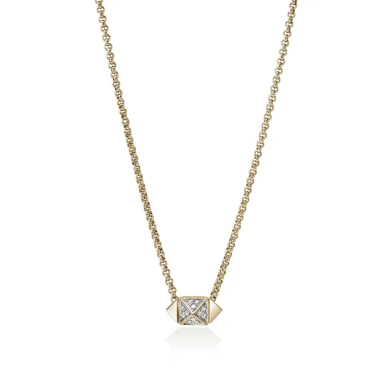 Icon Stud Necklace, Gold, Diamonds, 1.5MM|NGGX972052DI made by John Hardy
