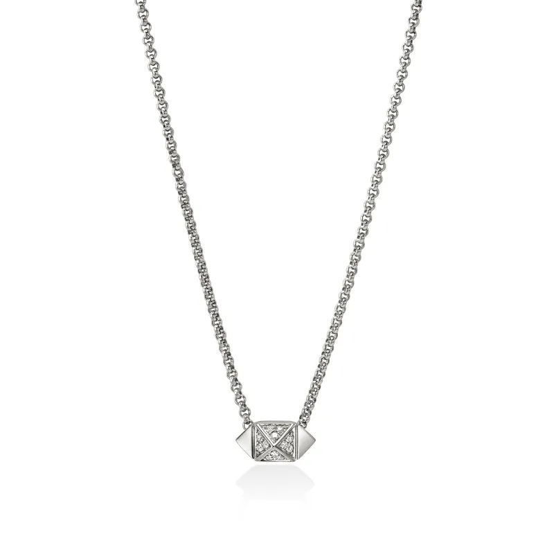 Icon Stud Necklace, Sterling Silver, Diamonds, 1.5MM|NBP972052DI made by John Hardy
