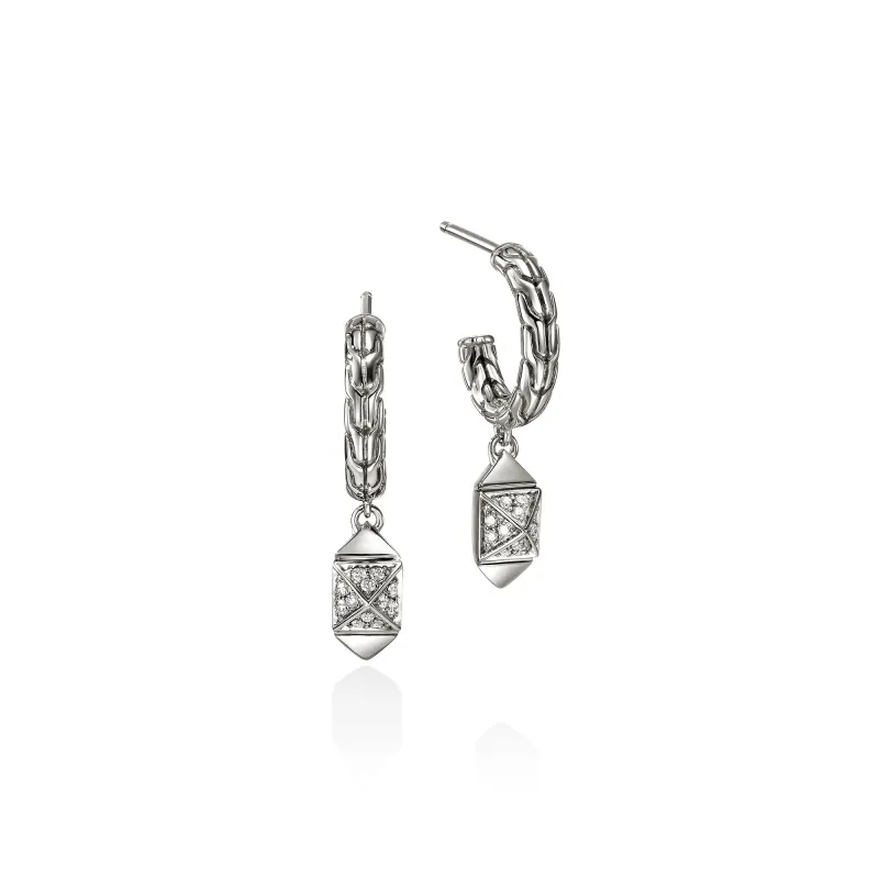 Icon Stud Earrings, Sterling Silver, Diamonds, 5MM|EBP972092DI made by John Hardy