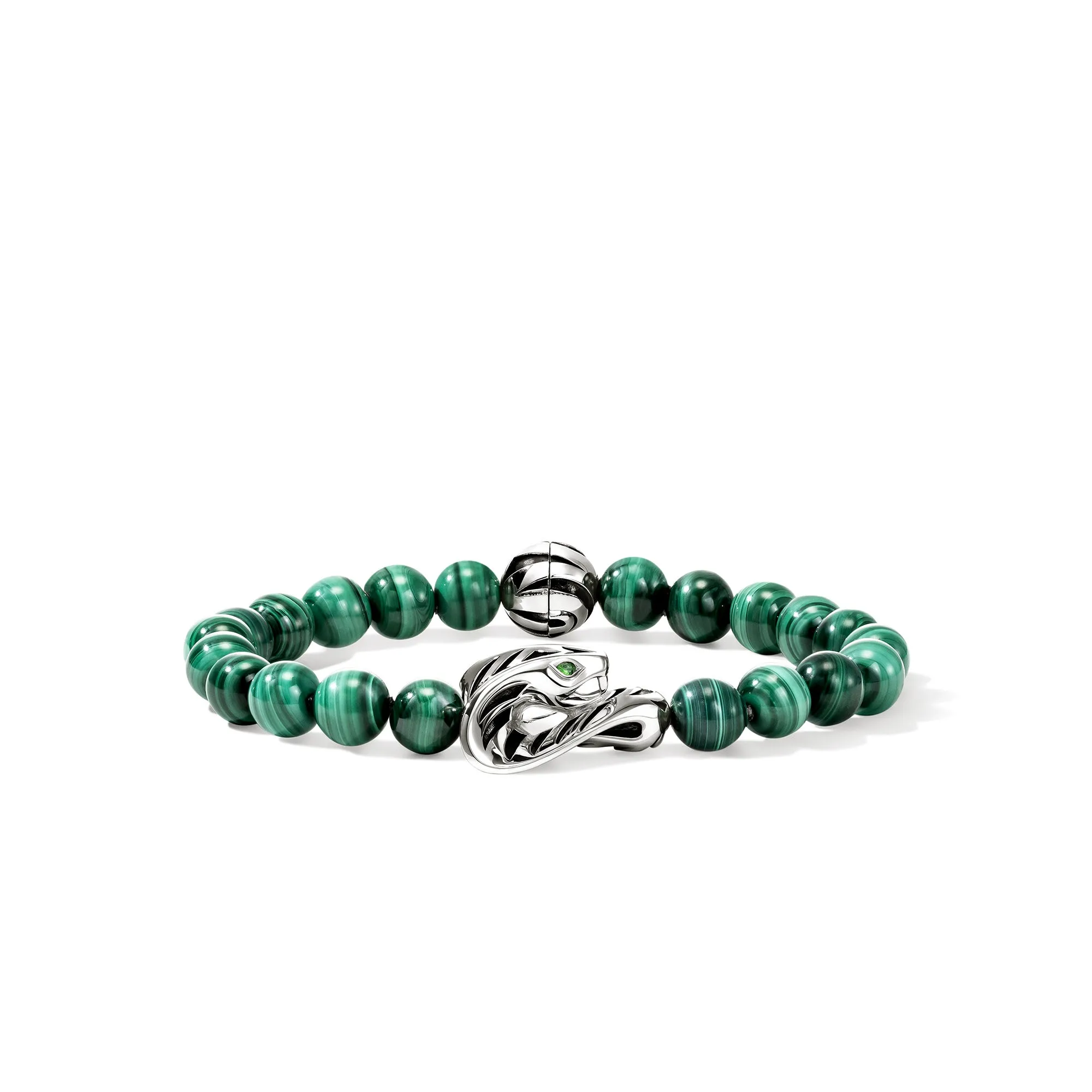 Legends Cobra Bracelet, Sterling Silver, Malachite, 8MM|BUS603841MHTS sold by John Hardy