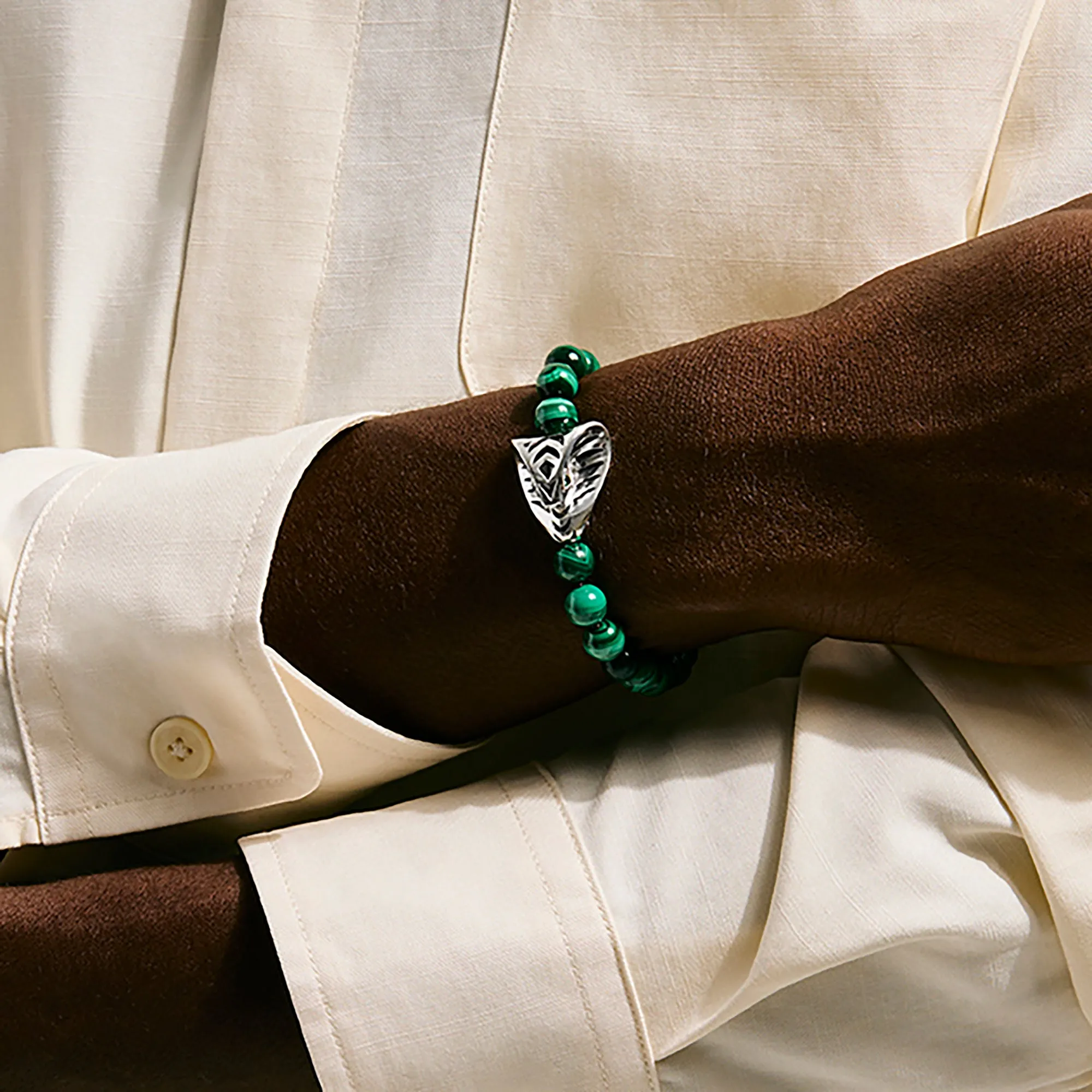 Legends Cobra Bracelet, Sterling Silver, Malachite, 8MM|BUS603841MHTS sold by John Hardy product image thumbnail 5