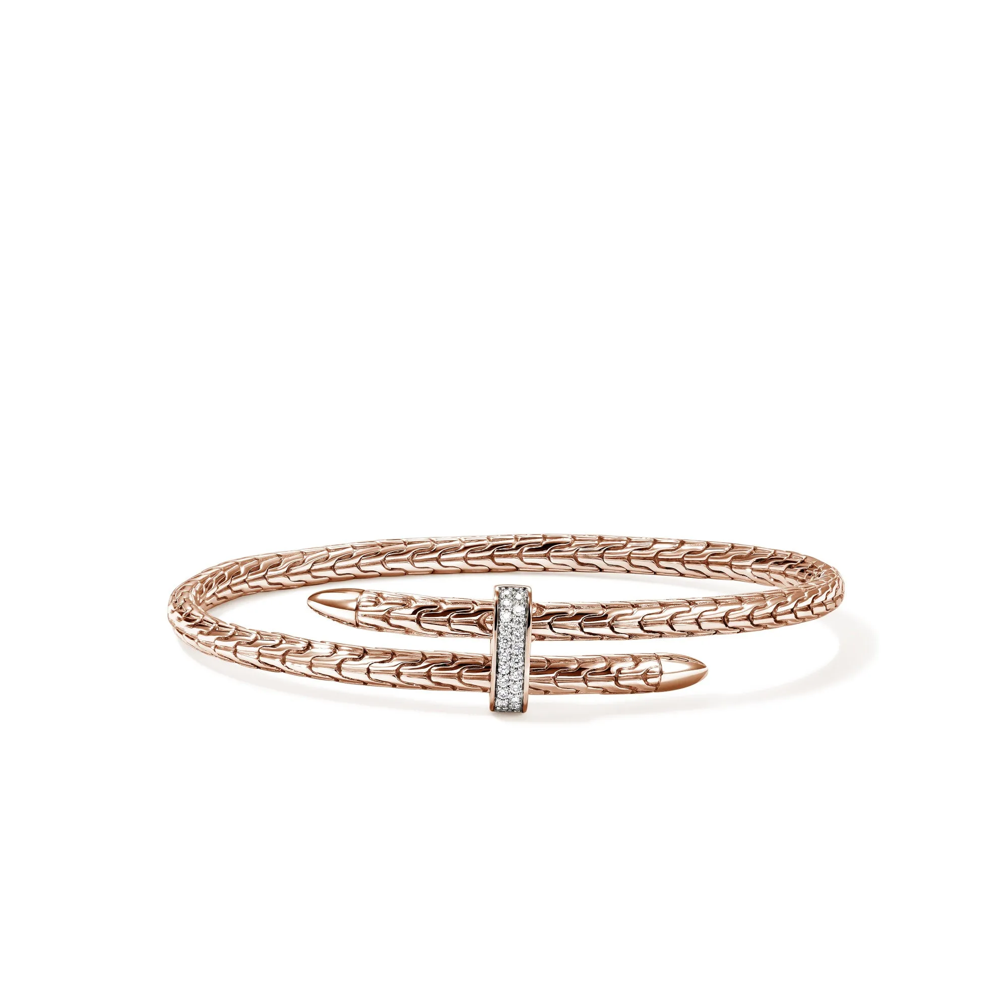 Spear Flex Cuff, Rose Gold, Diamonds, 4MM|CGGX987872RDI sold by John Hardy
