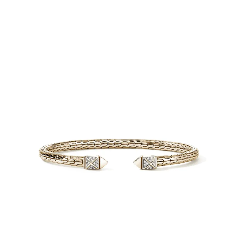 Icon Stud Flex Cuff, Gold, Diamonds|CGGX989982DI made by John Hardy