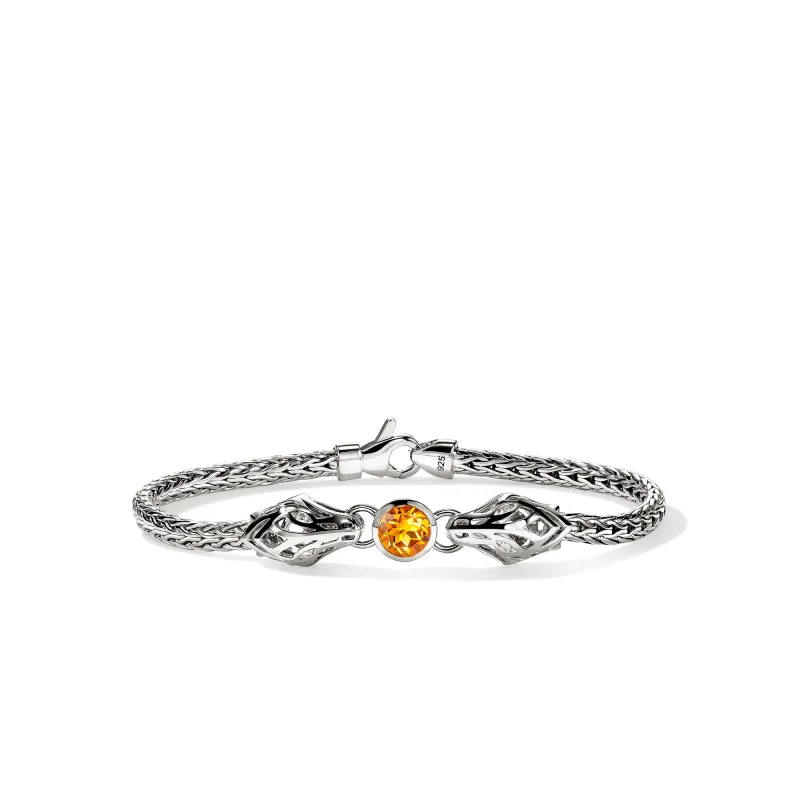 Naga Bracelet, Sterling Silver, Citrine, Diamond 3.5MM|BUS604231MCIDI made by John Hardy