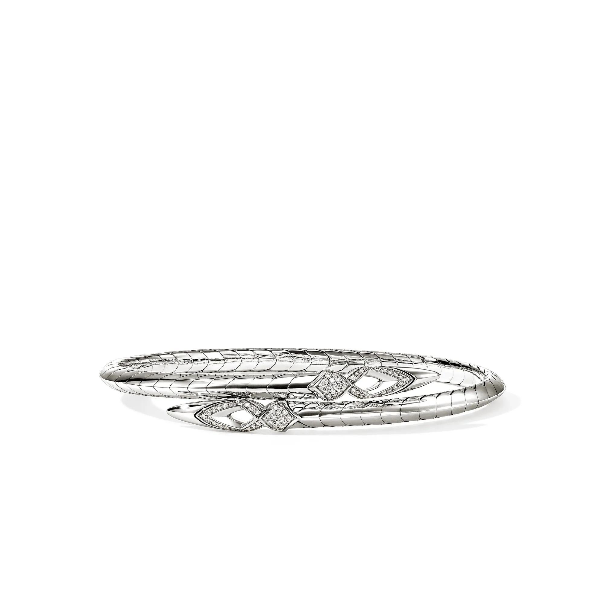 Naga Flex Cuff, Sterling Silver, Diamonds, 4.2MM|CBP603972DI sold by John Hardy