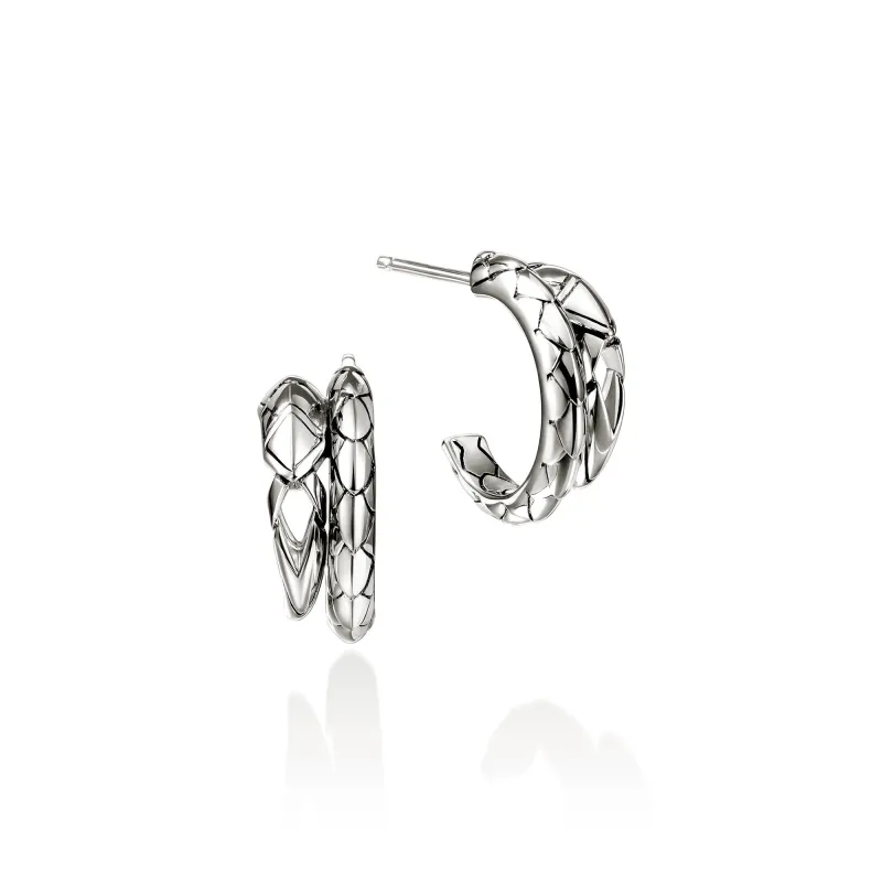 Naga Hoop Earrings, Sterling Silver|EB60413 made by John Hardy