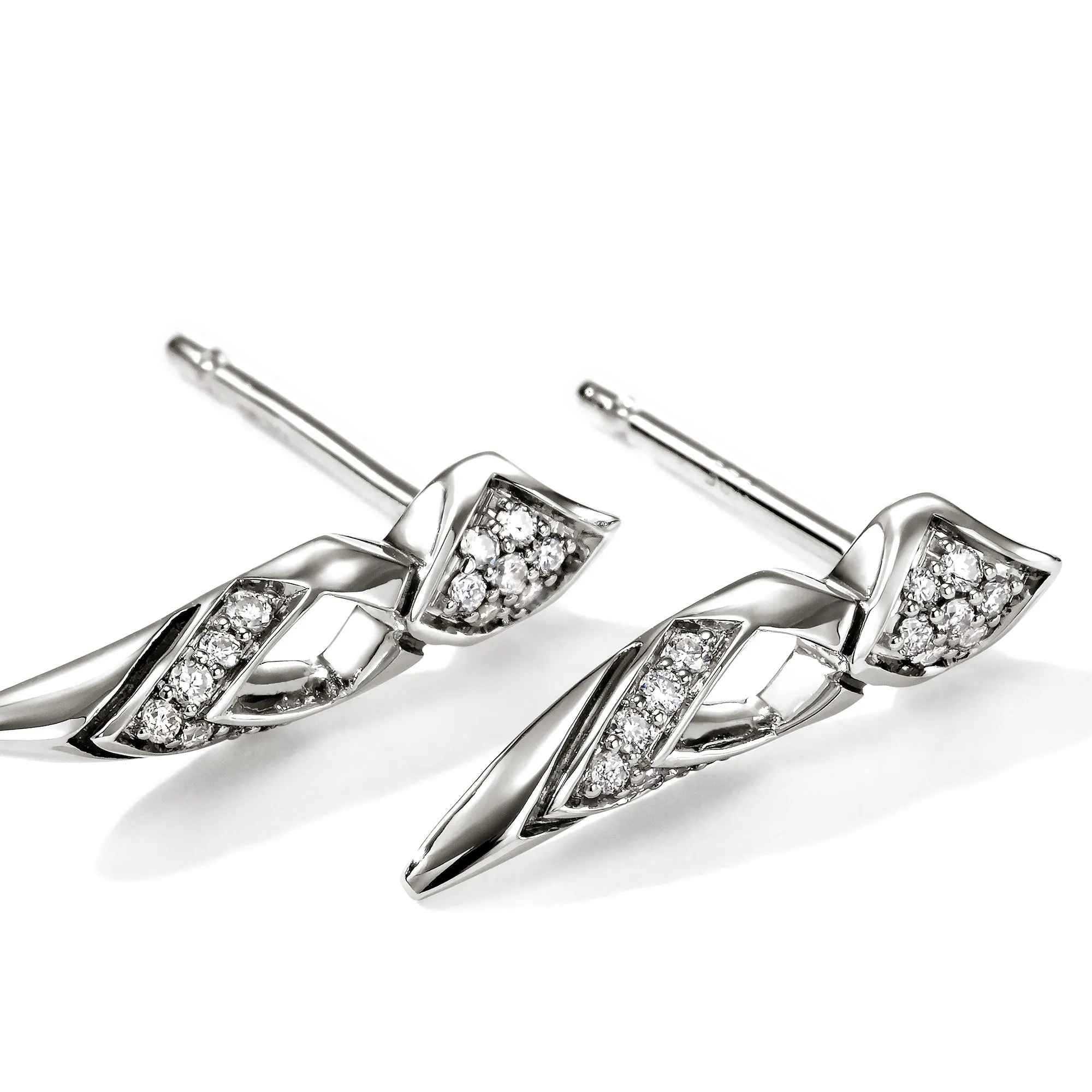 Naga Earrings, Sterling Silver, Diamonds|EBP603992DI sold by John Hardy product image thumbnail 2