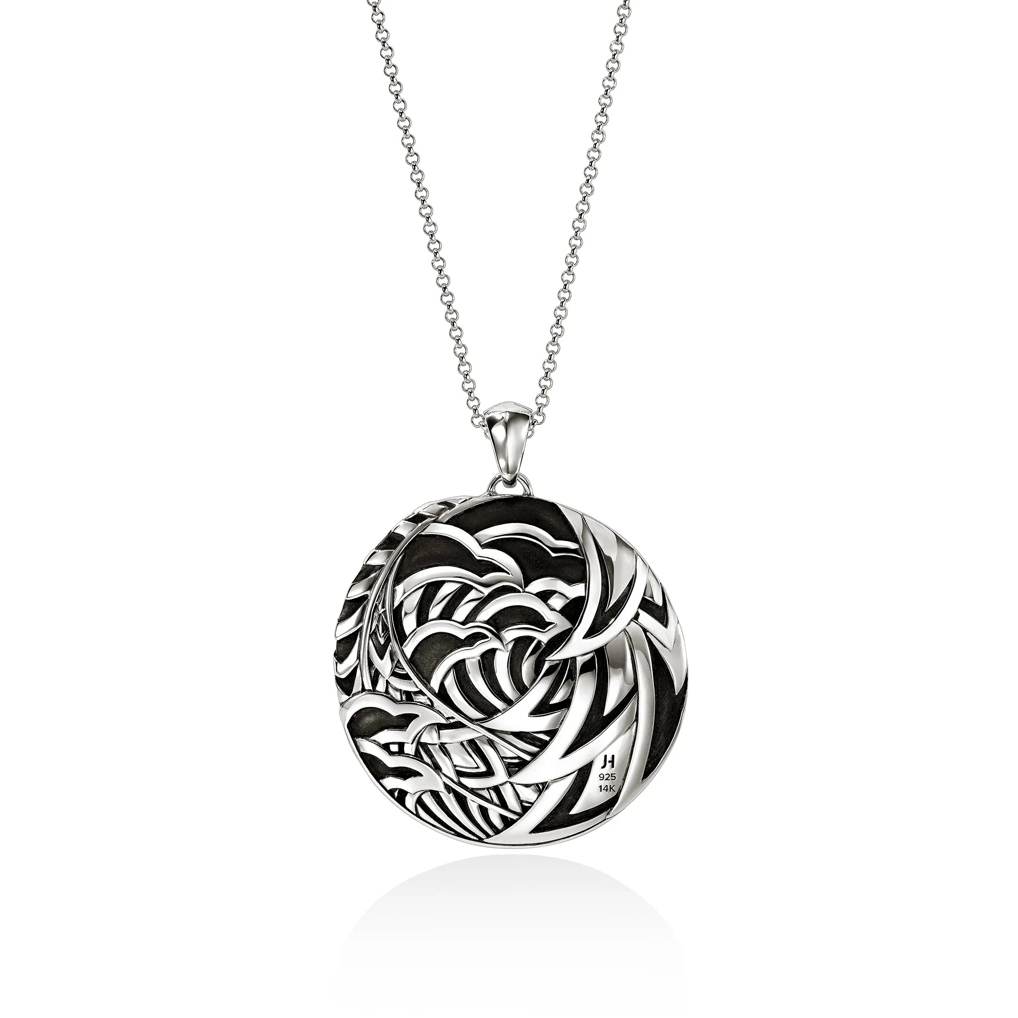 Naga Pendant Necklace, Gold, Sterling Silver, Diamonds, 50MM|NZZP604052BSPDI sold by John Hardy product image thumbnail 3