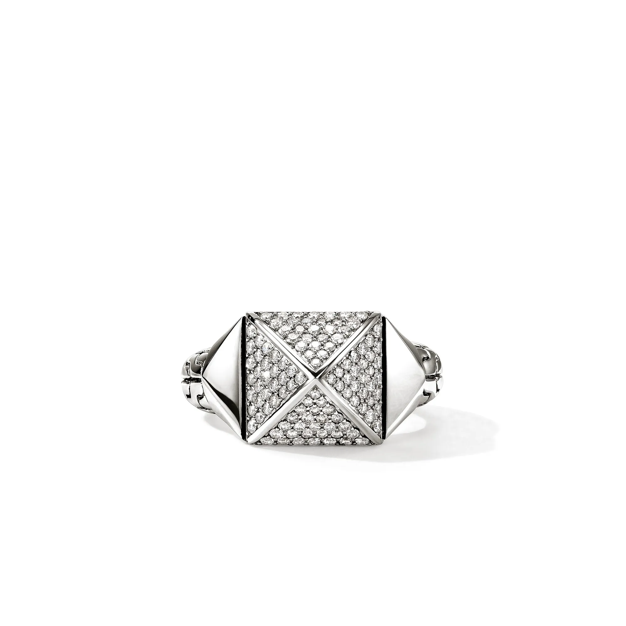 Icon Stud Ring, Sterling Silver, Diamonds, 11.5MM|RBP972142DI sold by John Hardy