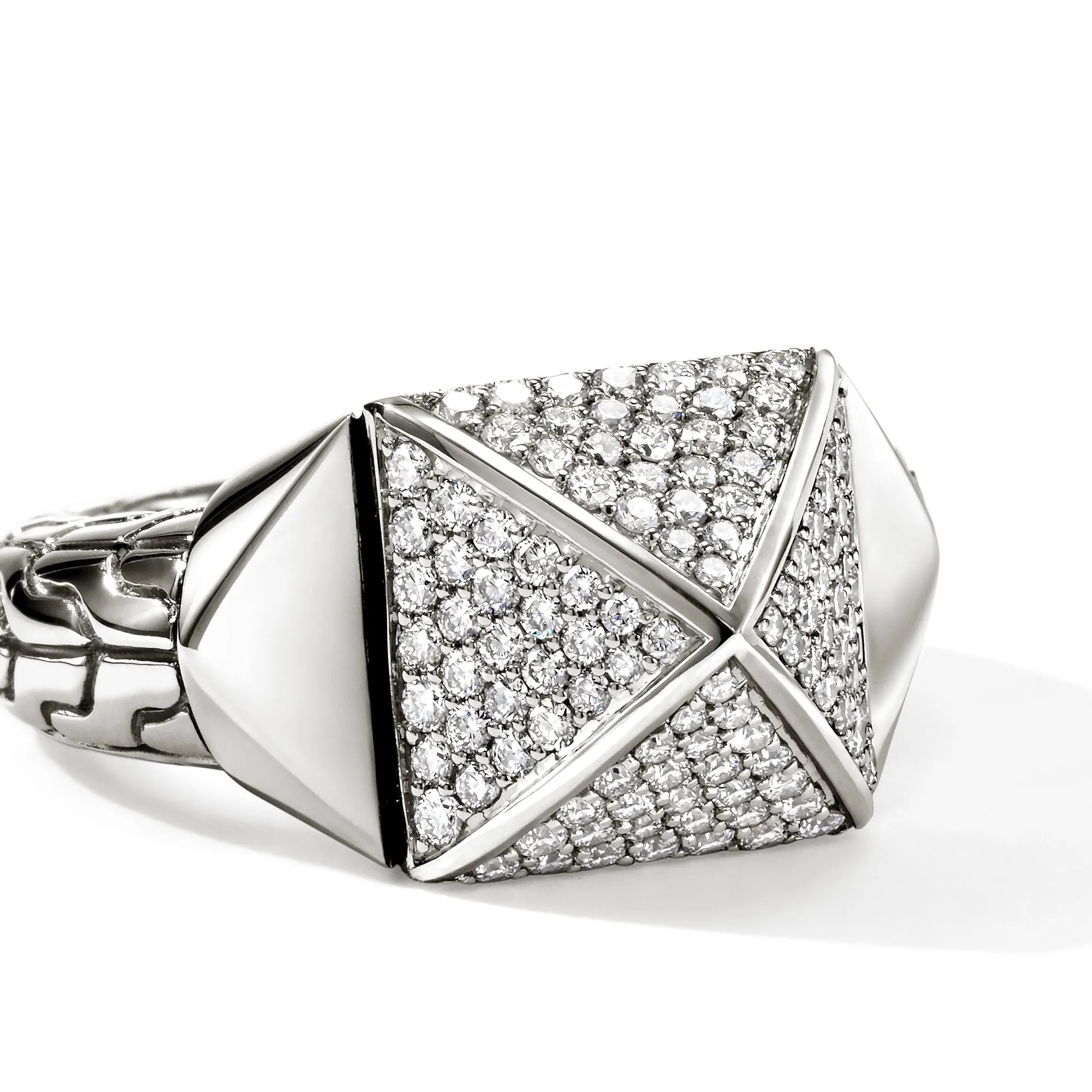 Icon Stud Ring, Sterling Silver, Diamonds, 11.5MM|RBP972142DI sold by John Hardy product image thumbnail 2
