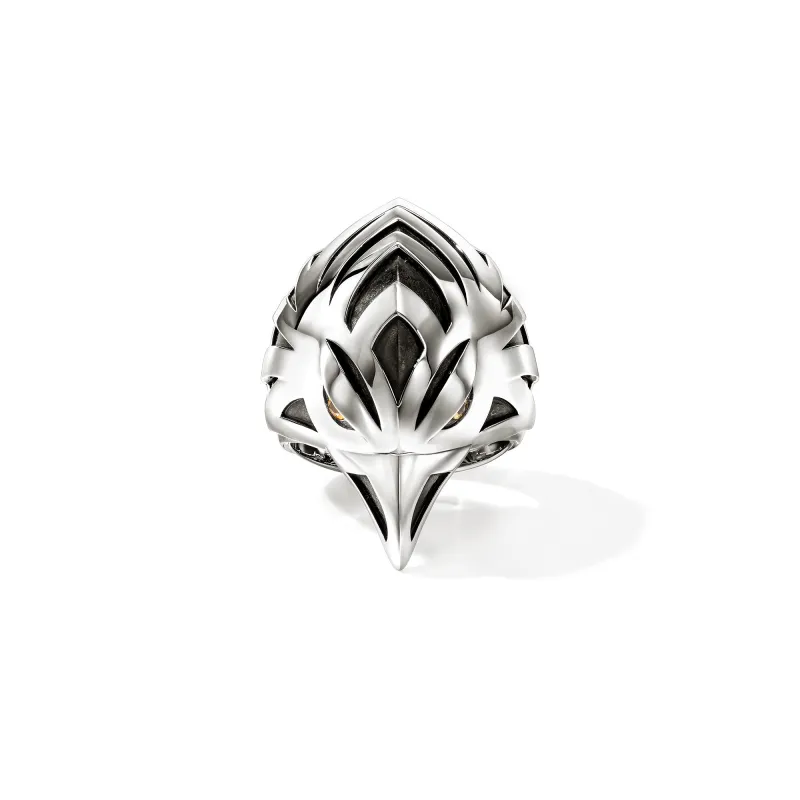 Legends Eagle Ring, Sterling Silver, Yellow Sapphire|RMS603831YS made by John Hardy
