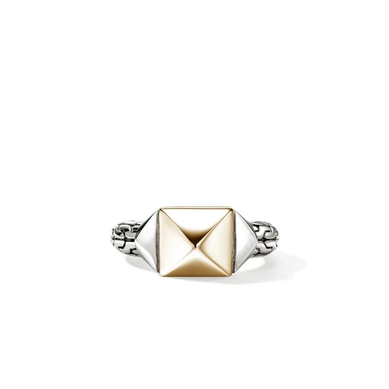 Icon Stud Ring, Gold, Sterling Silver, 9MM|RZZ97202 made by John Hardy