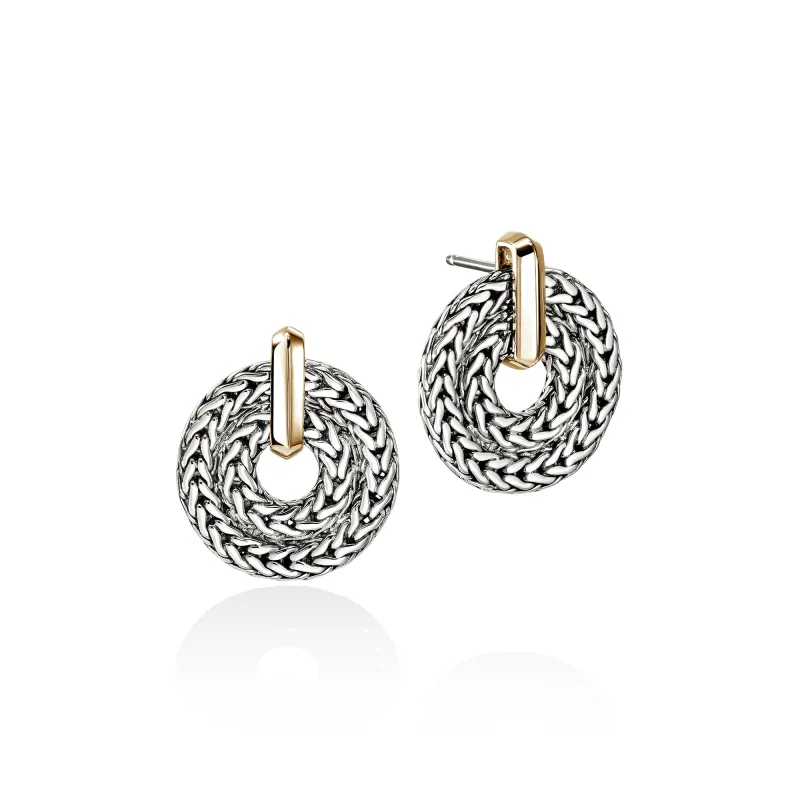 Icon Link Earrings, Gold, Sterling Silver, 22MM|EZZ98991 made by John Hardy