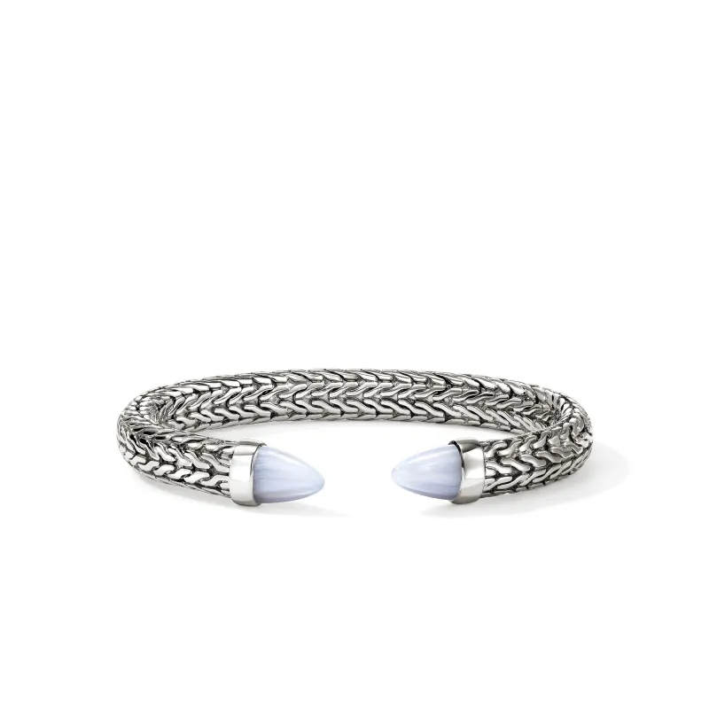 Spear 50 Flex Cuff, Sterling Silver, Blue Lace Agate|CBS987961BLA made by John Hardy