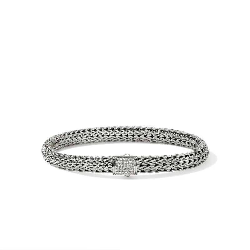 Icon Bracelet, Sterling Silver, Diamonds, 6.5MM|BUP9909042DI made by John Hardy