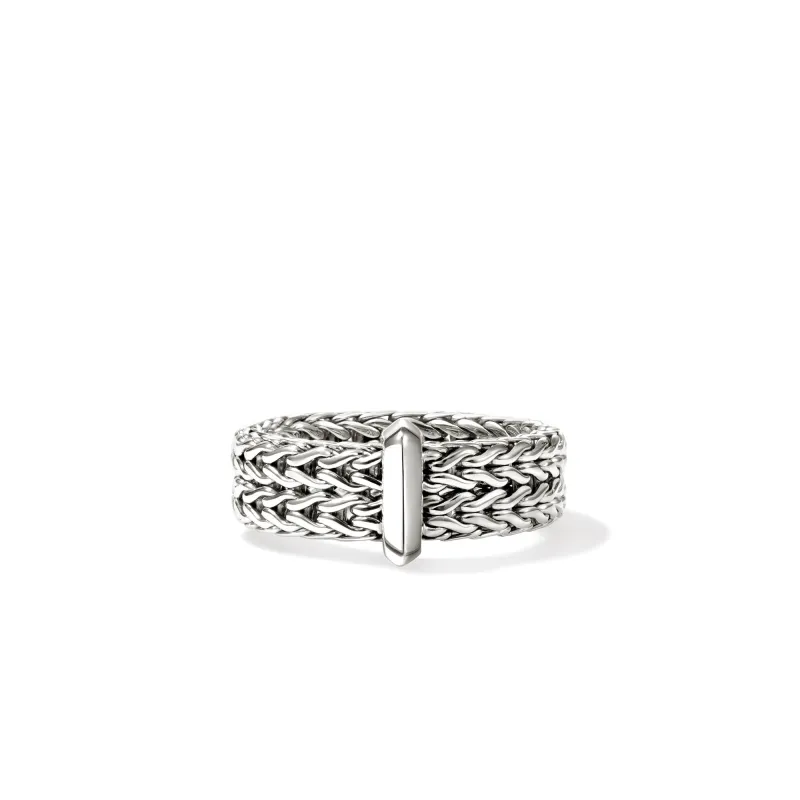Icon Link Bar Ring, Sterling Silver, 6MM|RB98736 made by John Hardy