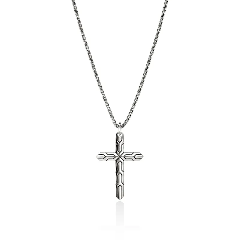 Icon 50 Cross Pendant Necklace, Sterling Silver|NM989477 made by John Hardy