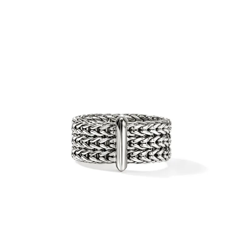Icon Link Bar Ring, Sterling Silver, 9MM|RB98953 made by John Hardy