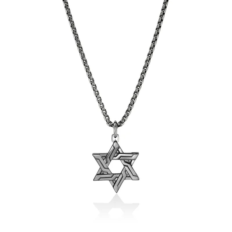 Icon 50 Star of David Pendant Necklace, Dark Silver|NM989488BRD made by John Hardy
