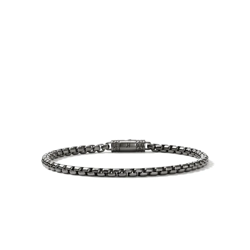Box Chain Bracelet, Dark Silver, 3.7MM|BU98803SMBRD made by John Hardy