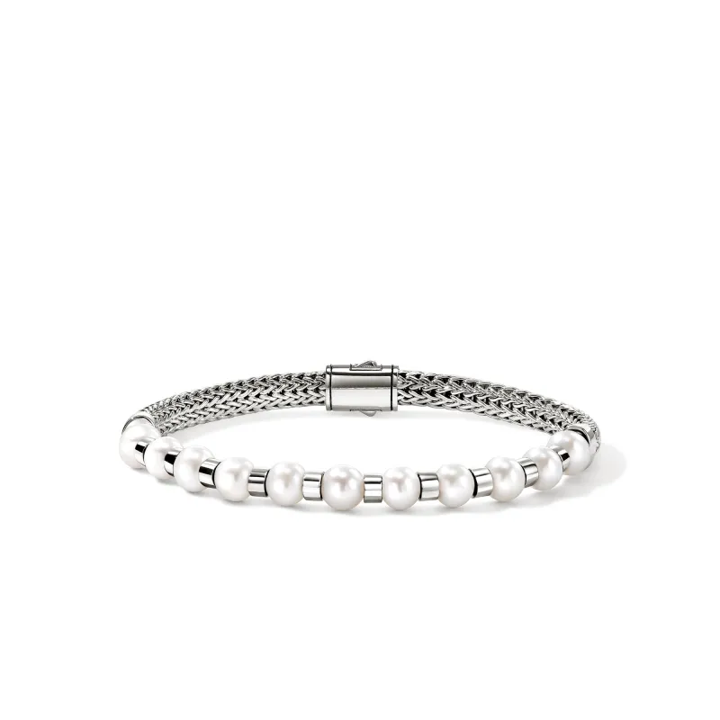 JH Essential Pearl Bracelet, Sterling Silver|BU987311 made by John Hardy
