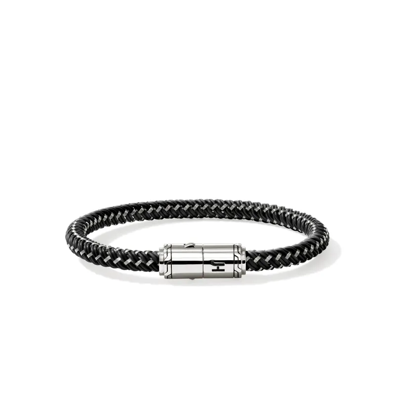 Cord Bracelet, Sterling Silver, Rubber|BU98688BLST made by John Hardy