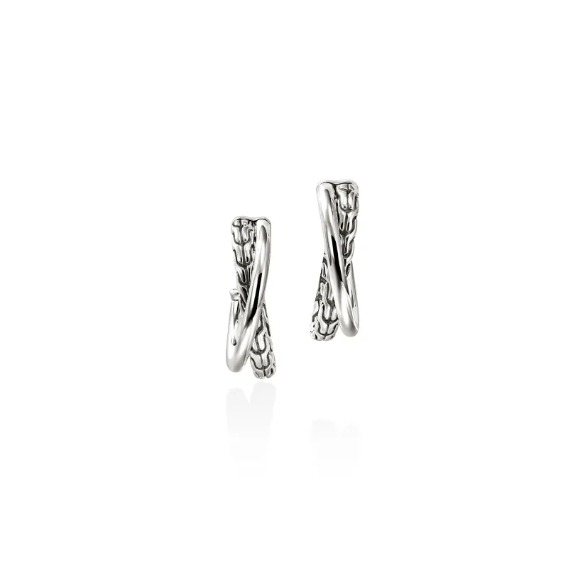 JH Essential Crossover Earring, Sterling Silver, 20.5MM|EB98714 made by John Hardy
