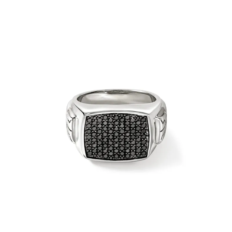 Signet Ring, Sterling Silver, Gemstones|RMS9010984BLS made by John Hardy