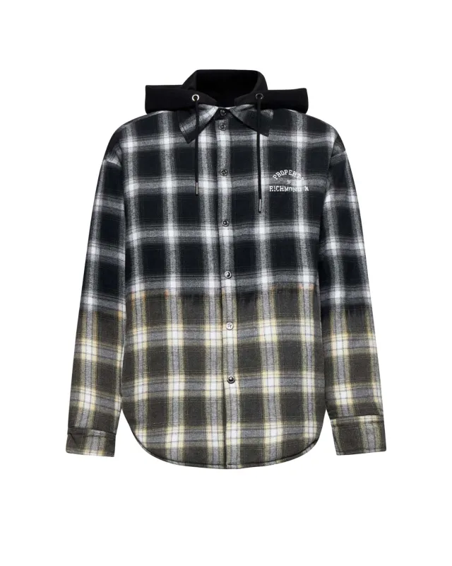 Camicia check con cappuccio applicato sold by John Richmond