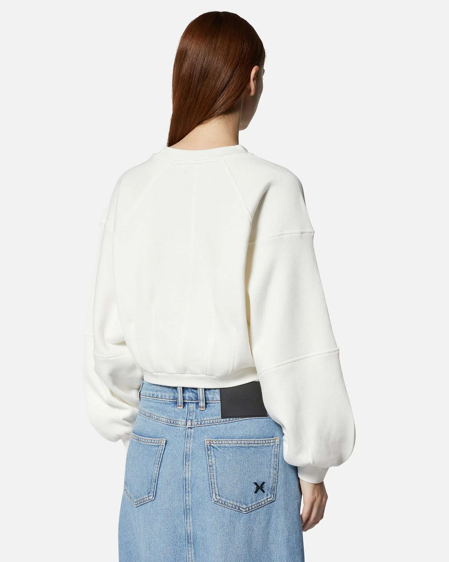 Felpa cropped bianca con maniche oversize sold by John Richmond product image thumbnail 2