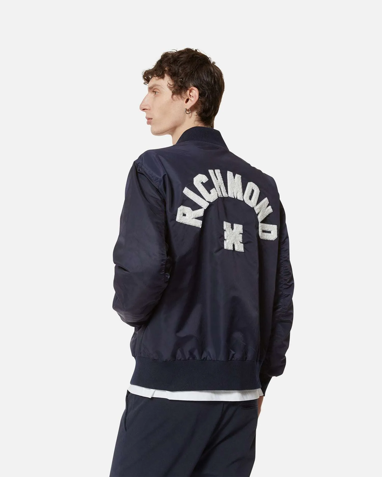 Bomber blu scuro con dettagli minimal sold by John Richmond product image thumbnail 2