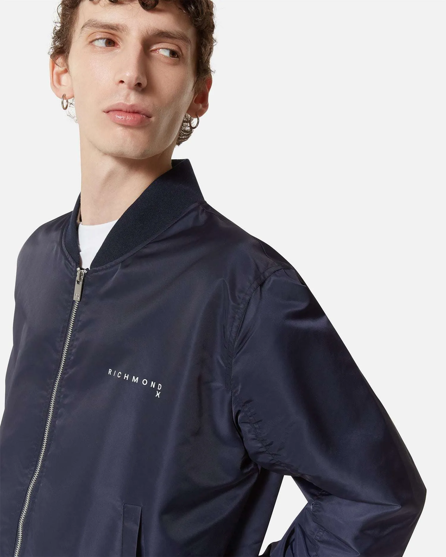 Bomber blu scuro con dettagli minimal sold by John Richmond product image thumbnail 3