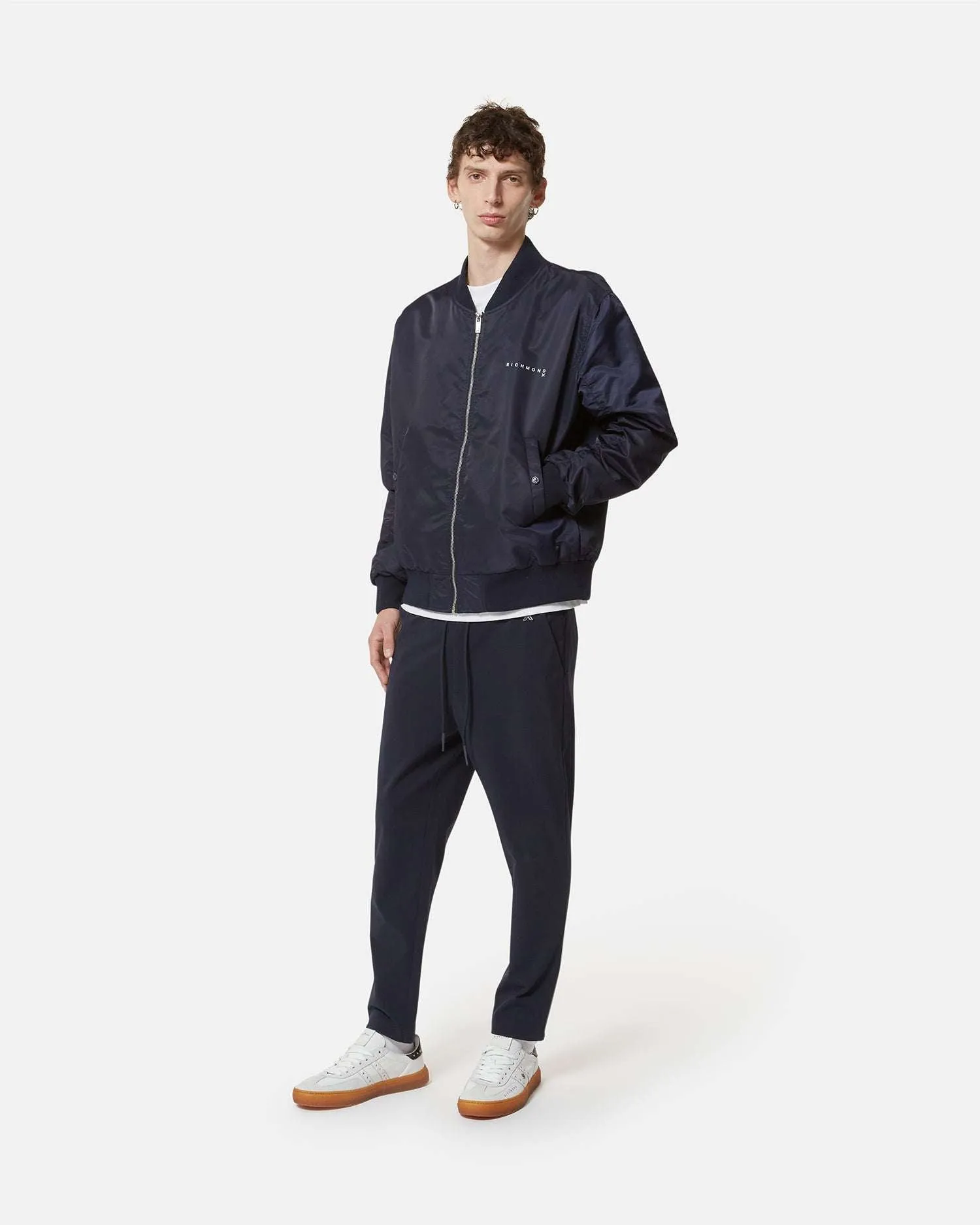 Bomber blu scuro con dettagli minimal sold by John Richmond