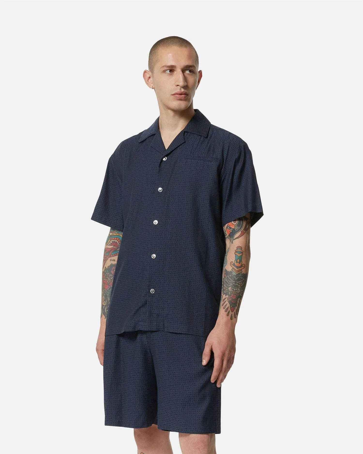 Camicia a maniche corte con colletto cubano in tessuto leggero sold by John Richmond product image thumbnail 3