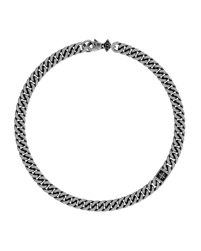 Collana a catena cubana con croce stilizzata sold by John Richmond