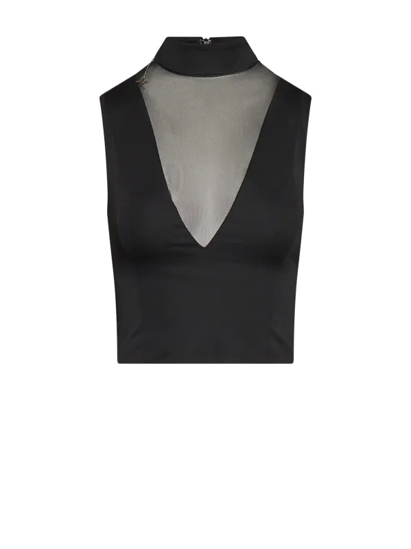 Top con scollo profondo e inserto a contrasto sold by John Richmond