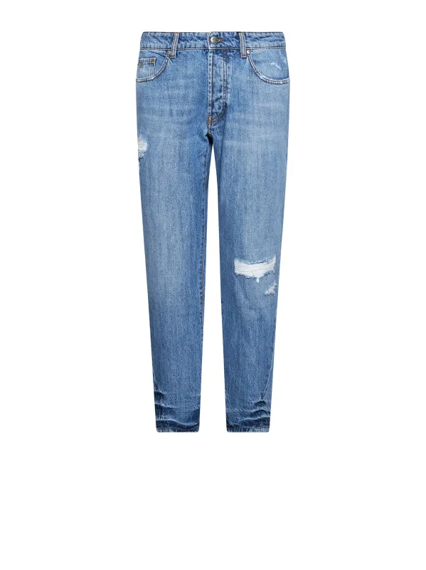 Jeans effetto used con dettagli destroy made by John Richmond