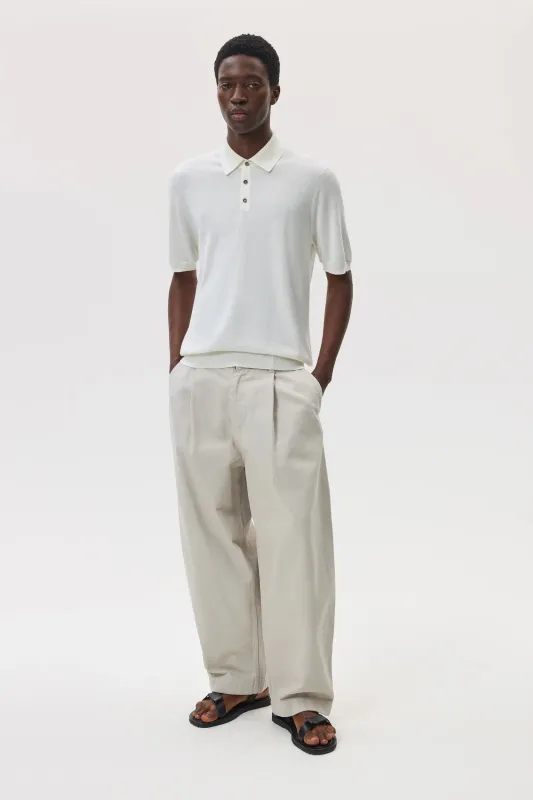 Superfine Merino White Polo Shirt sold by Johnstons of Elgin