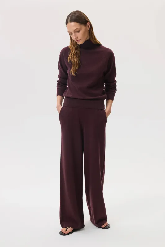 High Rise Dark Red Cashmere Culottes sold by Johnstons of Elgin