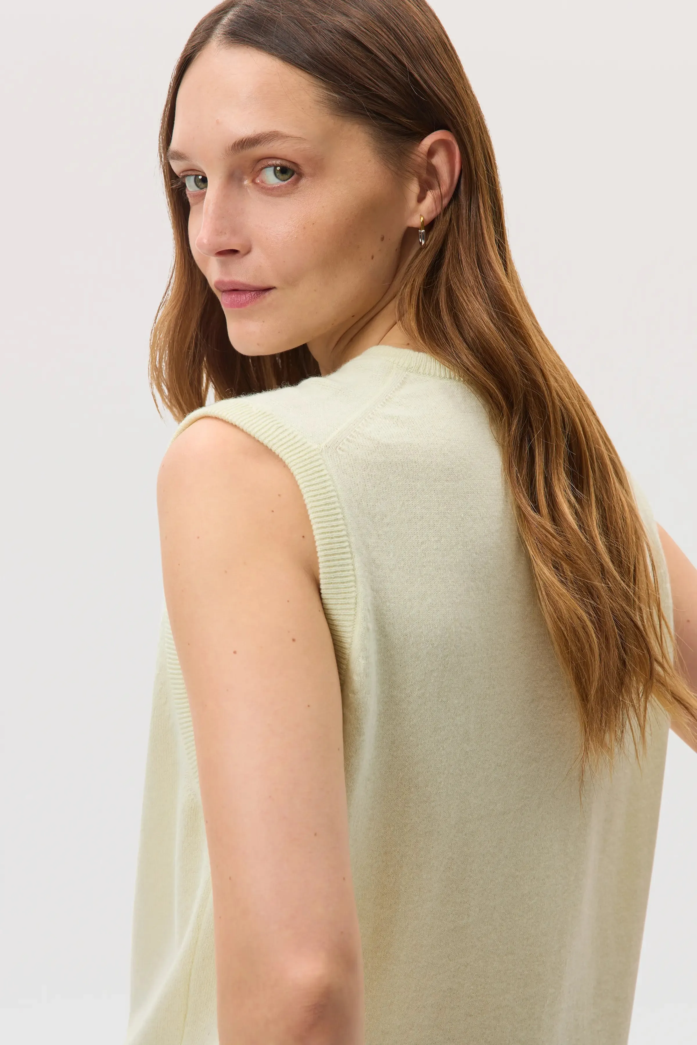 Light Yellow Cashmere Tank sold by Johnstons of Elgin product image thumbnail 3